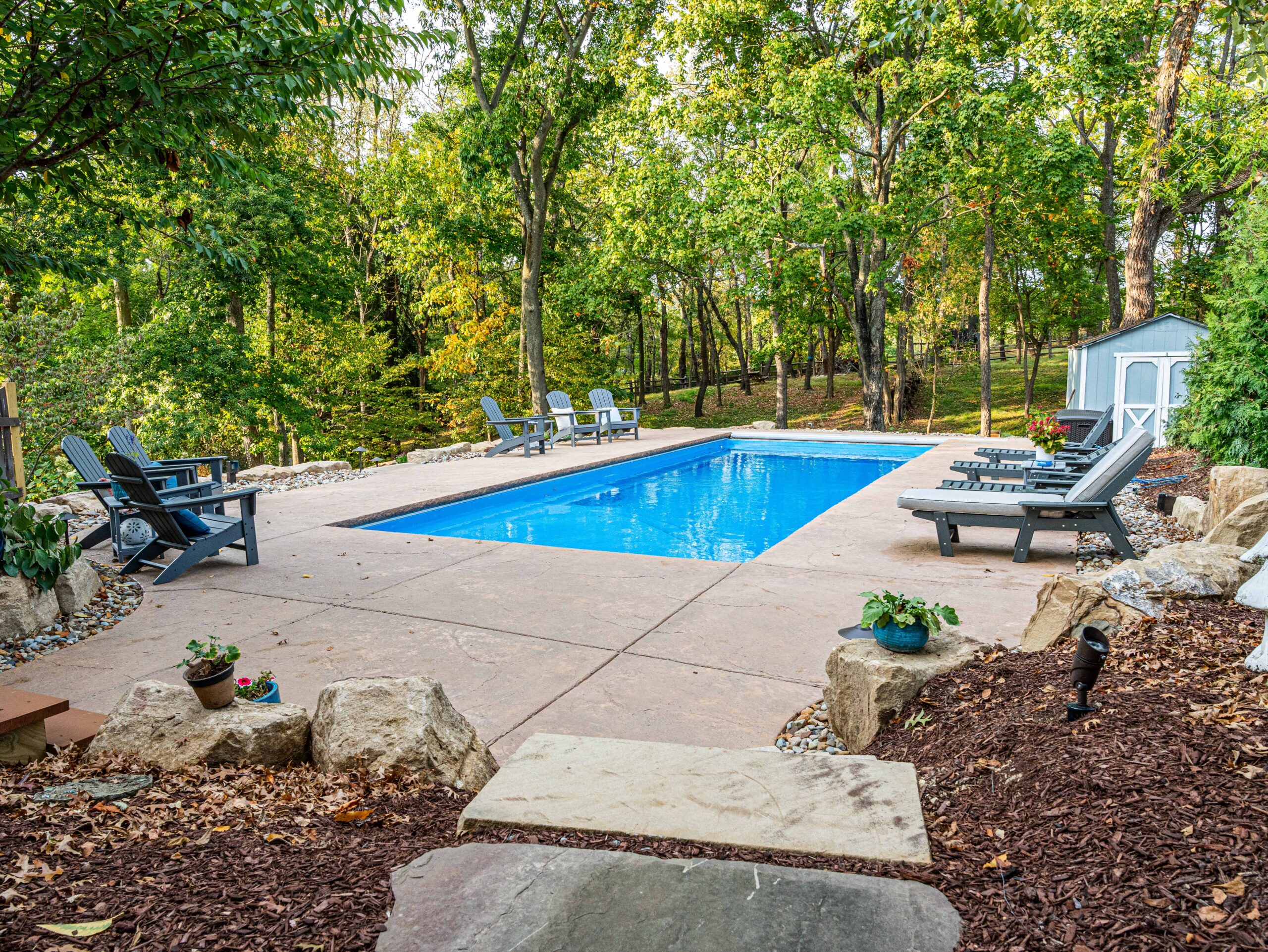 Stamped Concrete Pool Deck at McMurray, PA Home