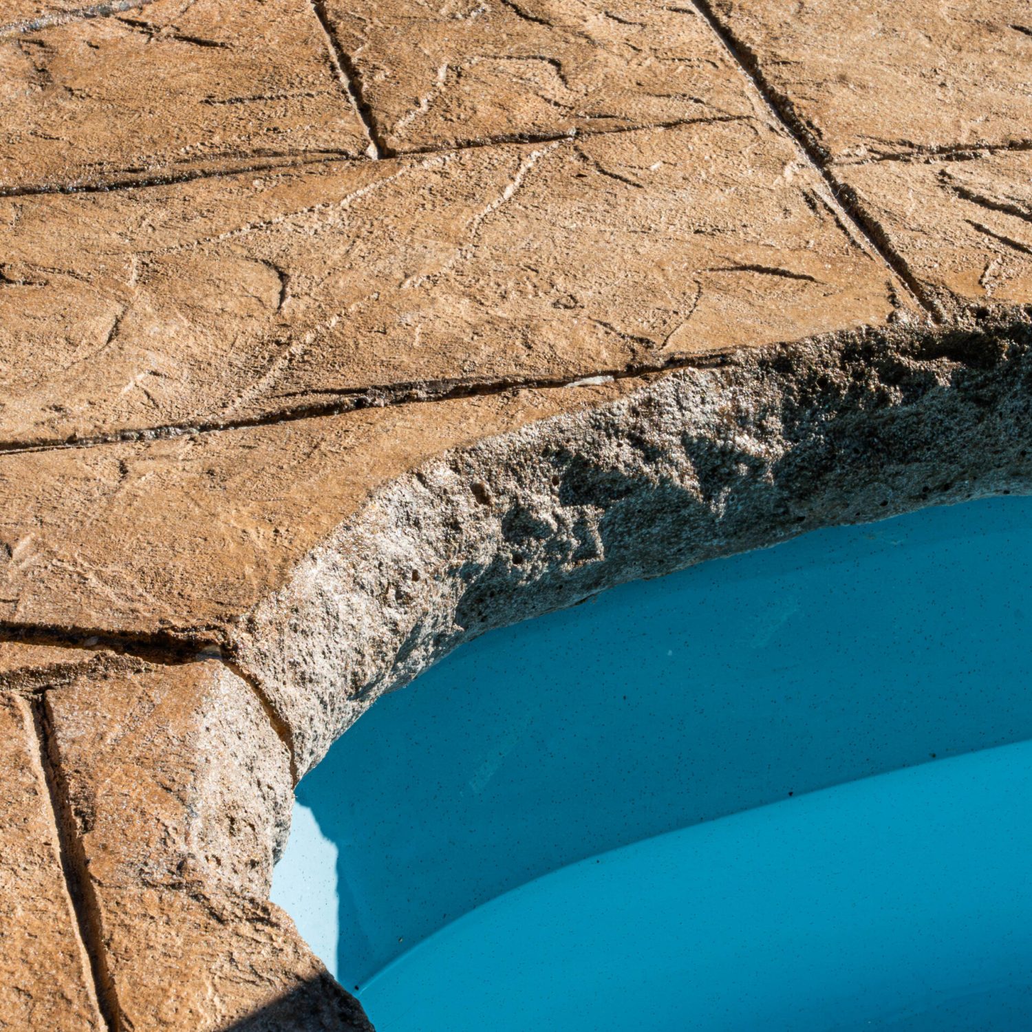 Stamped Concrete Pool Deck; Wheelchair Accessible Backyard Oasis