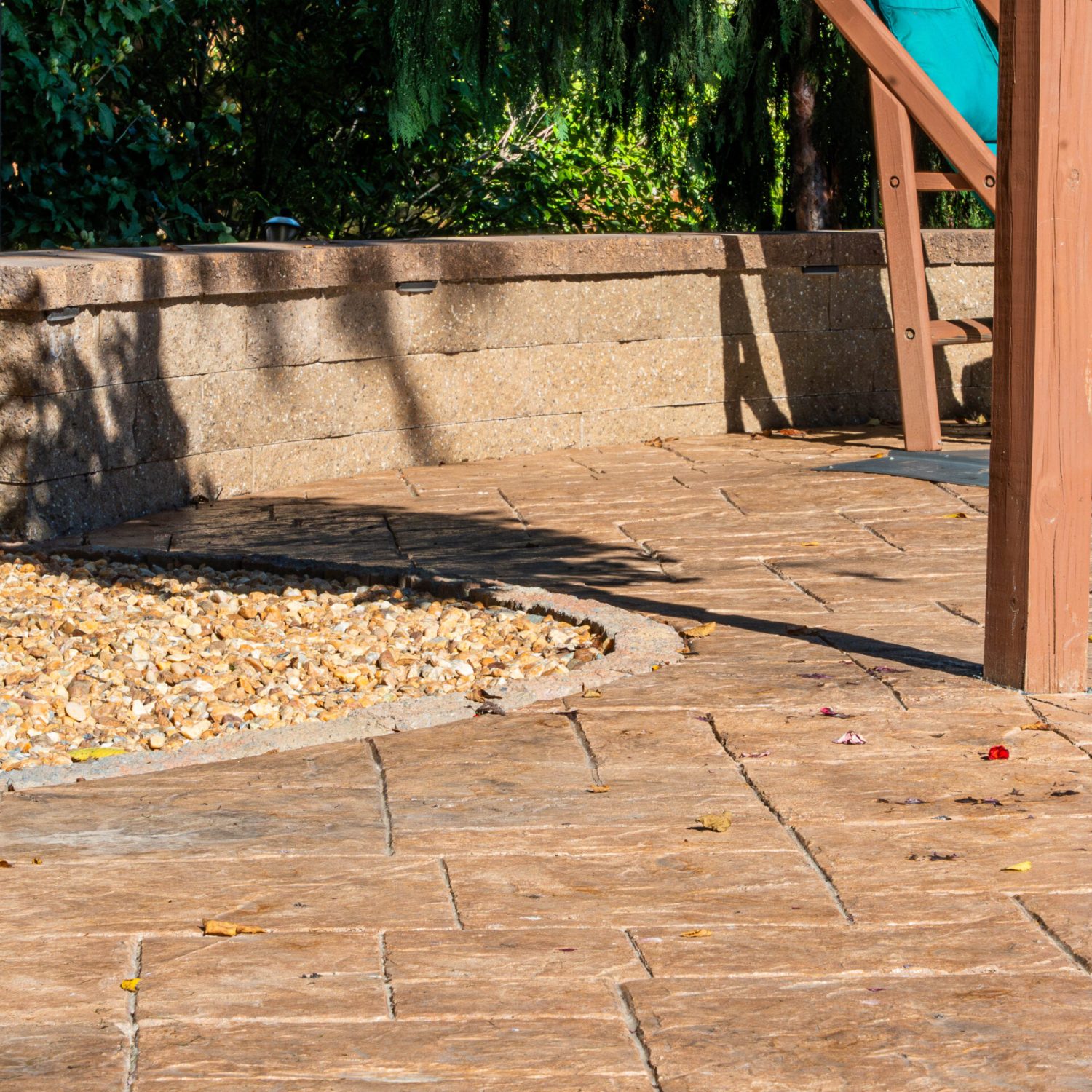 Stamped Concrete Pool Deck; Wheelchair Accessible Backyard Oasis
