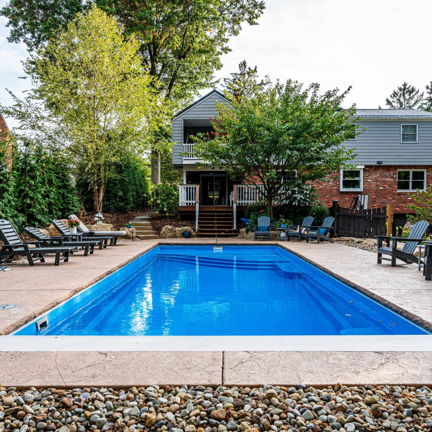 Stamped Concrete Pool Deck at McMurray, PA Home