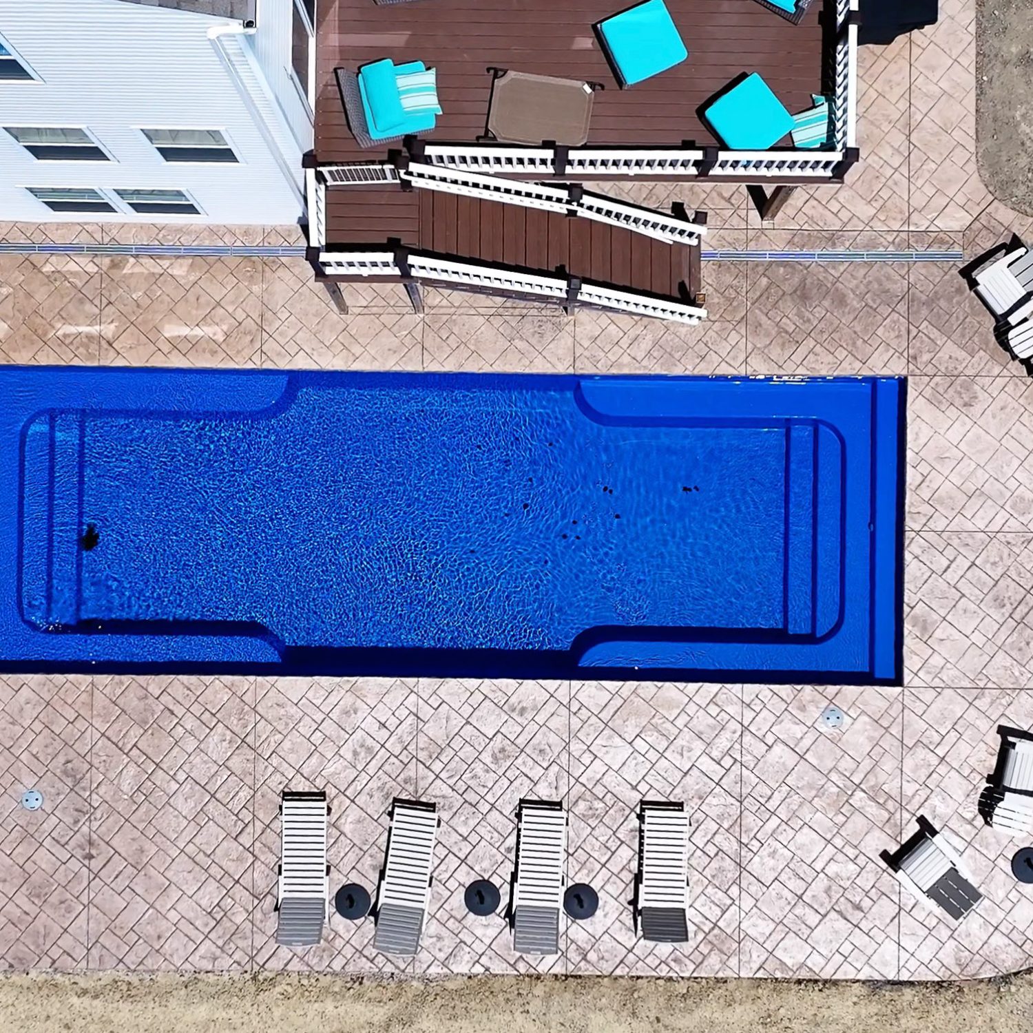 Stamped Concrete Pool Deck for New Inground Swimming Pool in Clinton, PA